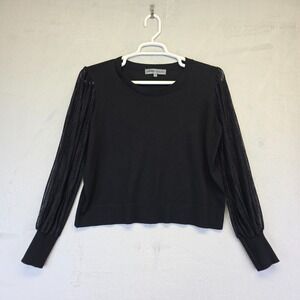 Absolutely Famous Top Womens Plus Size 2X Black Mesh Balloon Sleeve‎ Whimsigoth